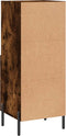 vidaXL - Dressoir - 34,5x34x90 - cm - bewerkt - hout - gerookt - eiken