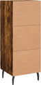 vidaXL - Dressoir - 34,5x34x90 - cm - bewerkt - hout - gerookt - eiken