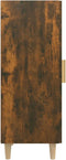 vidaXL - Dressoir - 34,5x34x90 - cm - bewerkt - hout - gerookt - eiken
