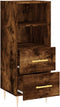 vidaXL - Dressoir - 34,5x34x90 - cm - bewerkt - hout - gerookt - eiken