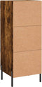 vidaXL - Dressoir - 34,5x34x90 - cm - bewerkt - hout - gerookt - eiken