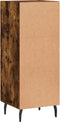 vidaXL - Dressoir - 34,5x34x90 - cm - bewerkt - hout - gerookt - eiken