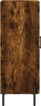 vidaXL - Dressoir - 34,5x34x90 - cm - bewerkt - hout - gerookt - eiken