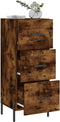 vidaXL - Dressoir - 34,5x34x90 - cm - bewerkt - hout - gerookt - eiken