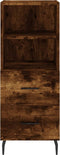 vidaXL - Dressoir - 34,5x34x90 - cm - bewerkt - hout - gerookt - eiken