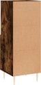 vidaXL - Dressoir - 34,5x34x90 - cm - bewerkt - hout - gerookt - eiken