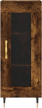 vidaXL - Dressoir - 34,5x34x90 - cm - bewerkt - hout - gerookt - eiken