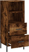 vidaXL - Dressoir - 34,5x34x90 - cm - bewerkt - hout - gerookt - eiken