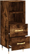 vidaXL - Dressoir - 34,5x34x90 - cm - bewerkt - hout - gerookt - eiken