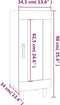 vidaXL - Dressoir - 34,5x34x90 - cm - bewerkt - hout - gerookt - eiken