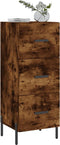 vidaXL - Dressoir - 34,5x34x90 - cm - bewerkt - hout - gerookt - eiken