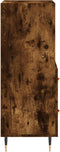 vidaXL - Dressoir - 34,5x34x90 - cm - bewerkt - hout - gerookt - eiken