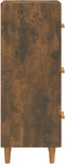 vidaXL - Dressoir - 34,5x34x90 - cm - bewerkt - hout - gerookt - eiken