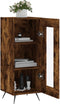 vidaXL - Dressoir - 34,5x34x90 - cm - bewerkt - hout - gerookt - eiken
