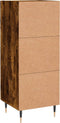 vidaXL - Dressoir - 34,5x34x90 - cm - bewerkt - hout - gerookt - eiken