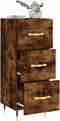 vidaXL - Dressoir - 34,5x34x90 - cm - bewerkt - hout - gerookt - eiken