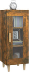 vidaXL - Dressoir - 34,5x34x90 - cm - bewerkt - hout - gerookt - eiken
