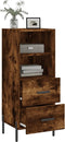 vidaXL - Dressoir - 34,5x34x90 - cm - bewerkt - hout - gerookt - eiken