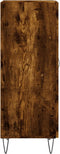 vidaXL - Dressoir - 34,5x34x90 - cm - bewerkt - hout - gerookt - eiken