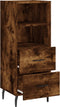 vidaXL - Dressoir - 34,5x34x90 - cm - bewerkt - hout - gerookt - eiken