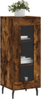 vidaXL - Dressoir - 34,5x34x90 - cm - bewerkt - hout - gerookt - eiken
