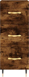 vidaXL - Dressoir - 34,5x34x90 - cm - bewerkt - hout - gerookt - eiken