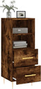 vidaXL - Dressoir - 34,5x34x90 - cm - bewerkt - hout - gerookt - eiken