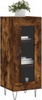 vidaXL - Dressoir - 34,5x34x90 - cm - bewerkt - hout - gerookt - eiken