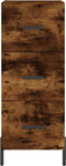 vidaXL - Dressoir - 34,5x34x90 - cm - bewerkt - hout - gerookt - eiken