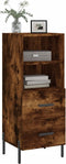 vidaXL - Dressoir - 34,5x34x90 - cm - bewerkt - hout - gerookt - eiken