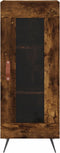vidaXL - Dressoir - 34,5x34x90 - cm - bewerkt - hout - gerookt - eiken