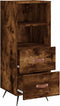 vidaXL - Dressoir - 34,5x34x90 - cm - bewerkt - hout - gerookt - eiken
