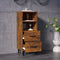vidaXL - Dressoir - 34,5x34x90 - cm - bewerkt - hout - gerookt - eikenkleurig