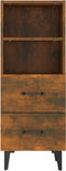 vidaXL - Dressoir - 34,5x34x90 - cm - bewerkt - hout - gerookt - eikenkleurig