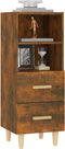 vidaXL - Dressoir - 34,5x34x90 - cm - bewerkt - hout - gerookt - eikenkleurig