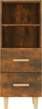 vidaXL - Dressoir - 34,5x34x90 - cm - bewerkt - hout - gerookt - eikenkleurig