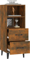 vidaXL - Dressoir - 34,5x34x90 - cm - bewerkt - hout - gerookt - eikenkleurig