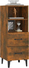 vidaXL - Dressoir - 34,5x34x90 - cm - bewerkt - hout - gerookt - eikenkleurig