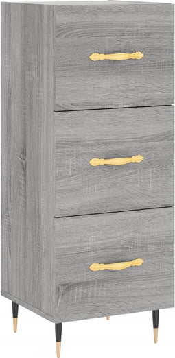 vidaXL - Dressoir - 34,5x34x90 - cm - bewerkt - hout - grijs - sonoma - eikenkleurig