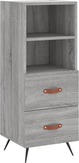 vidaXL - Dressoir - 34,5x34x90 - cm - bewerkt - hout - grijs - sonoma - eikenkleurig