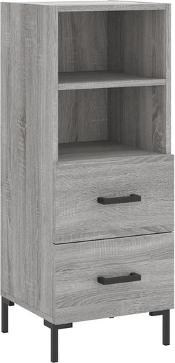 vidaXL - Dressoir - 34,5x34x90 - cm - bewerkt - hout - grijs - sonoma - eikenkleurig