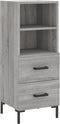 vidaXL - Dressoir - 34,5x34x90 - cm - bewerkt - hout - grijs - sonoma - eikenkleurig