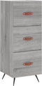 vidaXL - Dressoir - 34,5x34x90 - cm - bewerkt - hout - grijs - sonoma - eikenkleurig