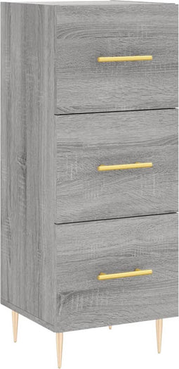 vidaXL - Dressoir - 34,5x34x90 - cm - bewerkt - hout - grijs - sonoma - eikenkleurig