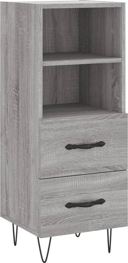 vidaXL - Dressoir - 34,5x34x90 - cm - bewerkt - hout - grijs - sonoma - eikenkleurig