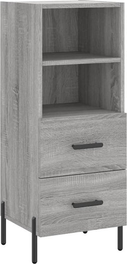 vidaXL - Dressoir - 34,5x34x90 - cm - bewerkt - hout - grijs - sonoma - eikenkleurig