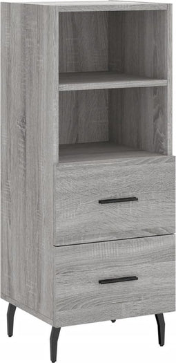 vidaXL - Dressoir - 34,5x34x90 - cm - bewerkt - hout - grijs - sonoma - eikenkleurig