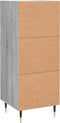 vidaXL - Dressoir - 34,5x34x90 - cm - bewerkt - hout - grijs - sonoma - eikenkleurig