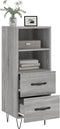vidaXL - Dressoir - 34,5x34x90 - cm - bewerkt - hout - grijs - sonoma - eikenkleurig