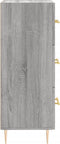 vidaXL - Dressoir - 34,5x34x90 - cm - bewerkt - hout - grijs - sonoma - eikenkleurig